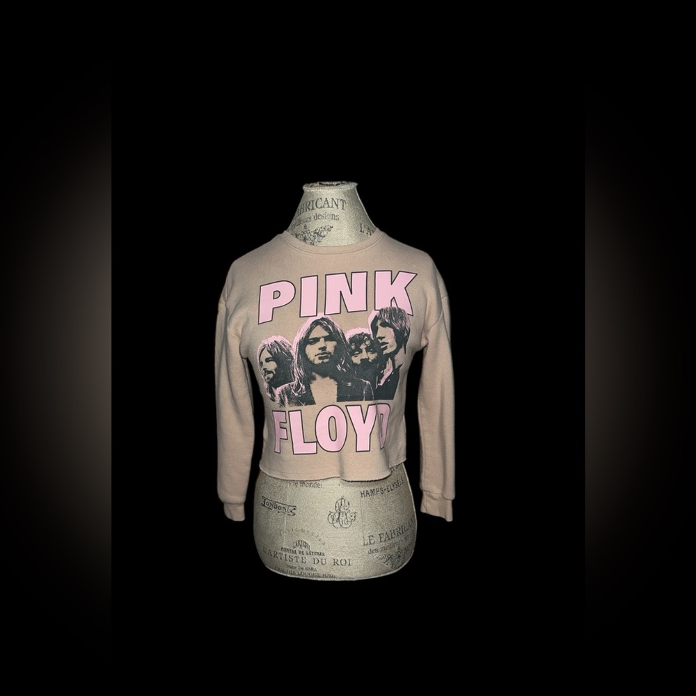 Pink Floyd Beige and Pink Crew Neck Sweater